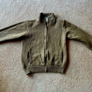 LL Bean 100% lamb’s wool full-zip sweater